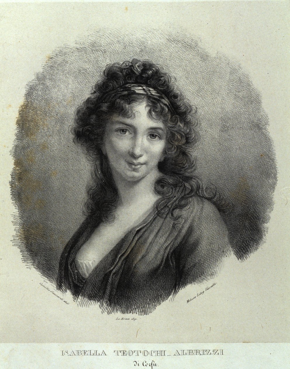 Portrét Isabelly Teotochi Albrizzi (litho) od Camilla Guiscardi