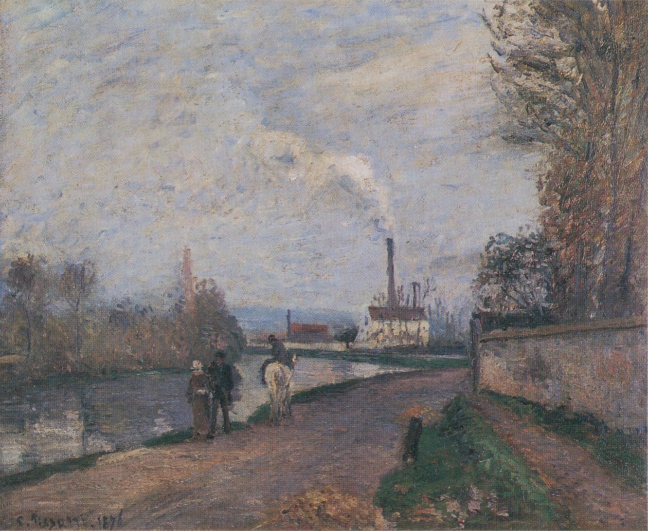 L´Oise in Pontoise temp grey od Camille Jacob Pissarro