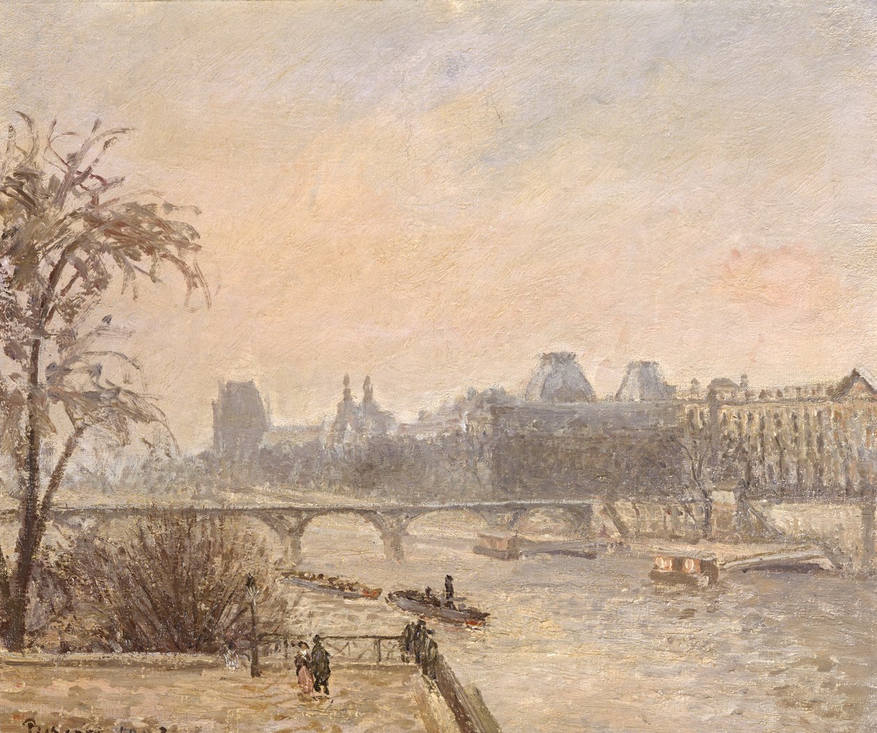 Seina a Louvre, 1903 od Camille Jacob Pissarro