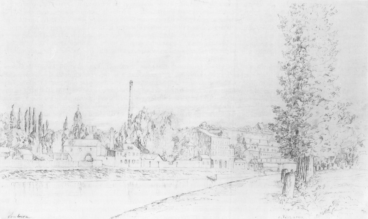 Pohled na Pontoise od Camille Jacob Pissarro