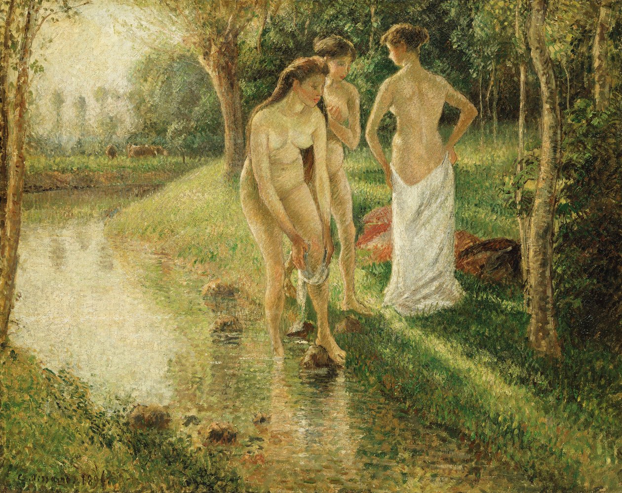 Koupání, 1896 od Camille Jacob Pissarro