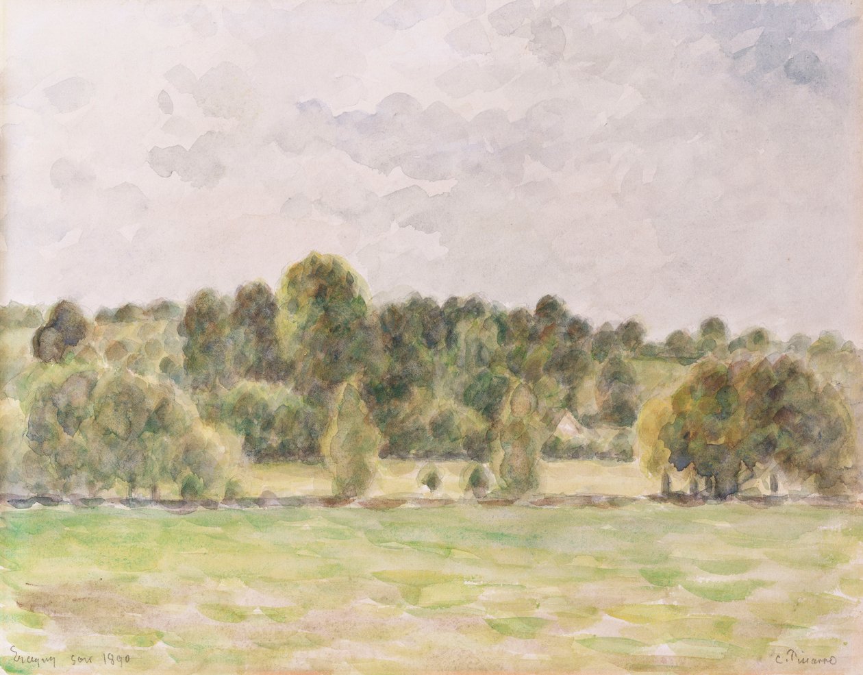 Večer Eragny, 1890 od Camille Jacob Pissarro