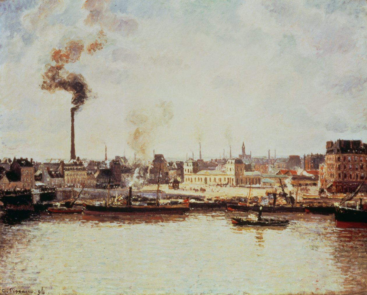 Saint-Sever Quay v Rouenu, 1896 od Camille Jacob Pissarro
