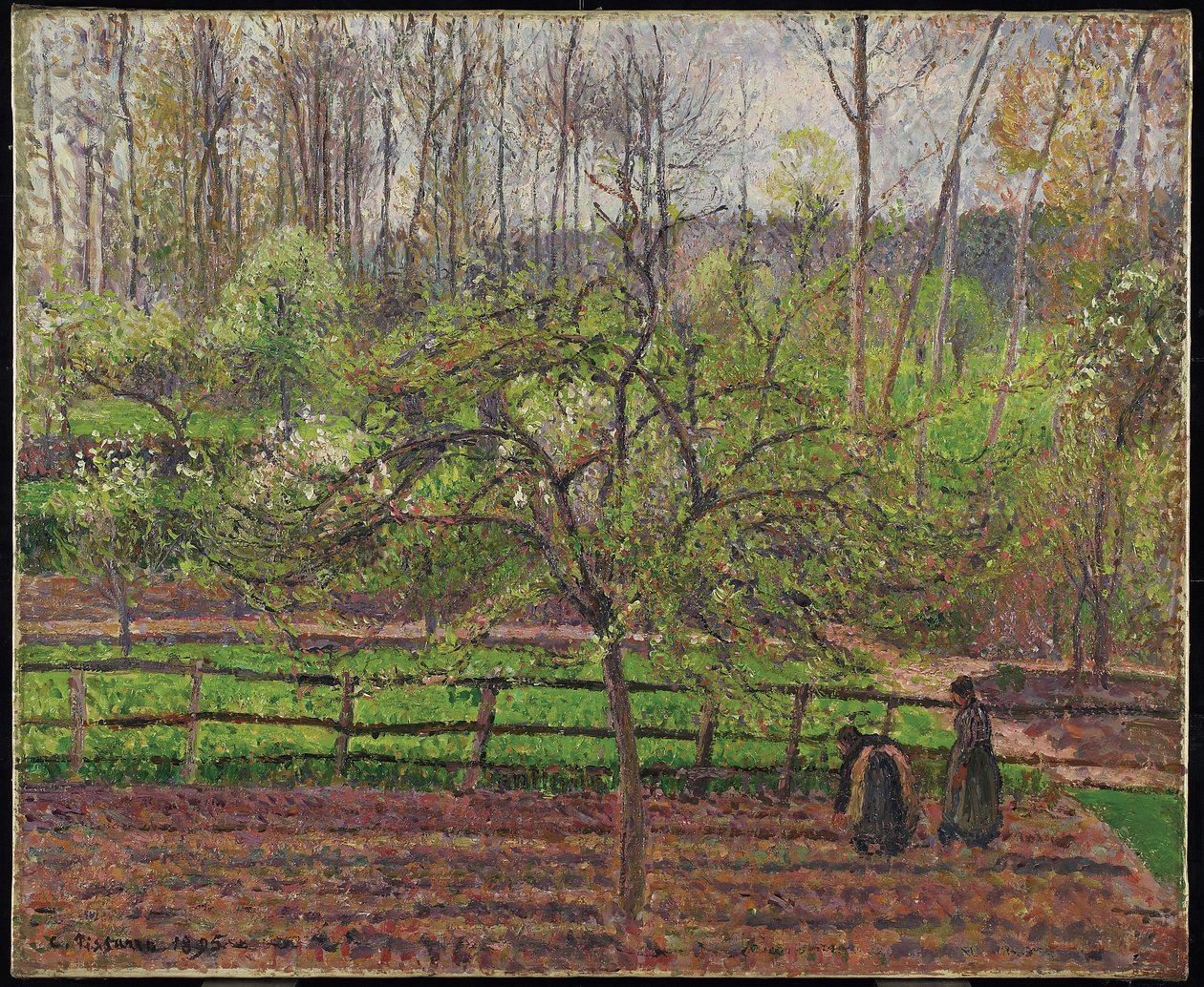 Jaro, šedé počasí, Eragny, 1895 od Camille Jacob Pissarro