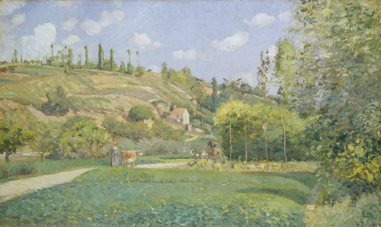 Pastýř ve Valhermeil, Auvers-sur-Oise, 1874. od Camille Jacob Pissarro