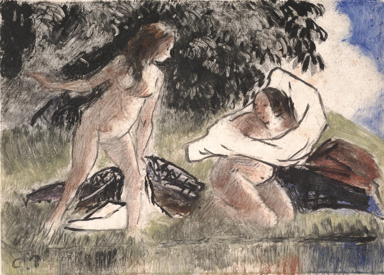 Koupající se od Camille Jacob Pissarro