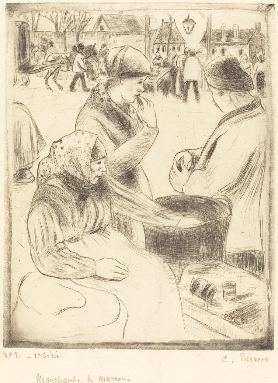Chestnut Vendors Chestnut Vendors, 1878. od Camille Pissarro