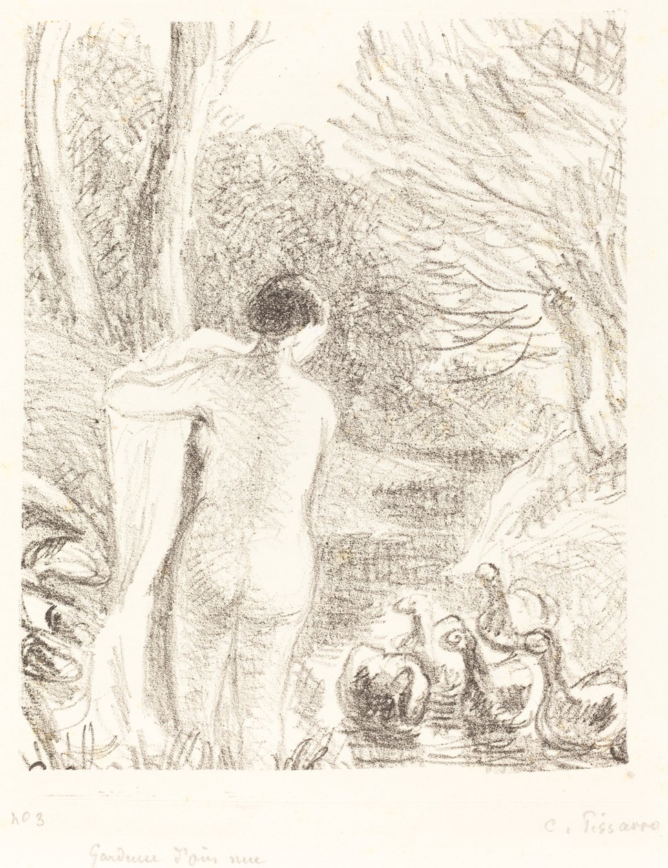 Nahá husí dívka od Camille Pissarro