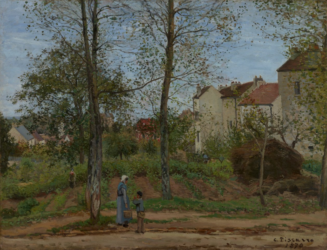 Domy v Bougival od Camille Jacob Pissarro