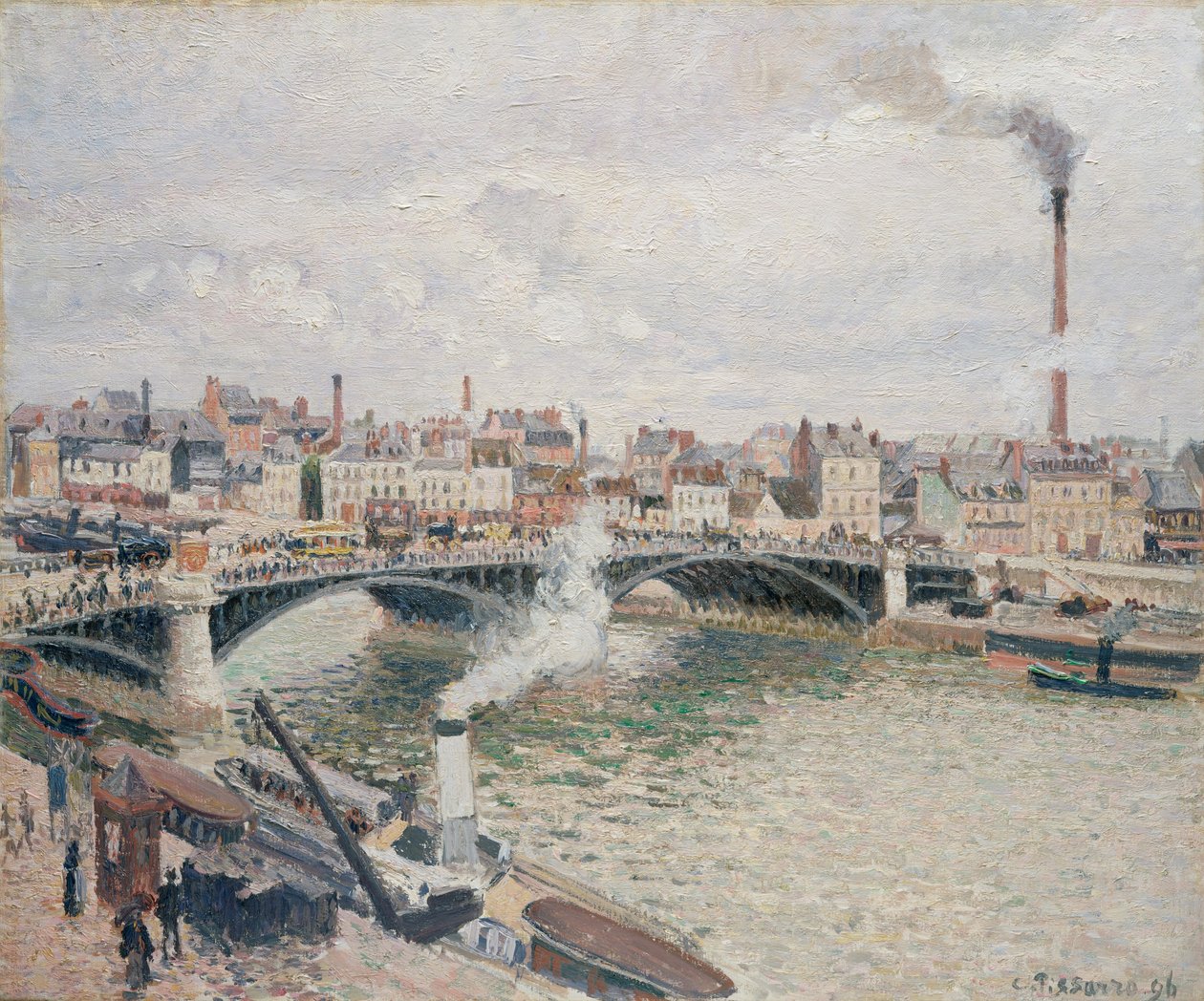 Ráno, zatažený den, Rouen, 1896. od Camille Jacob Pissarro