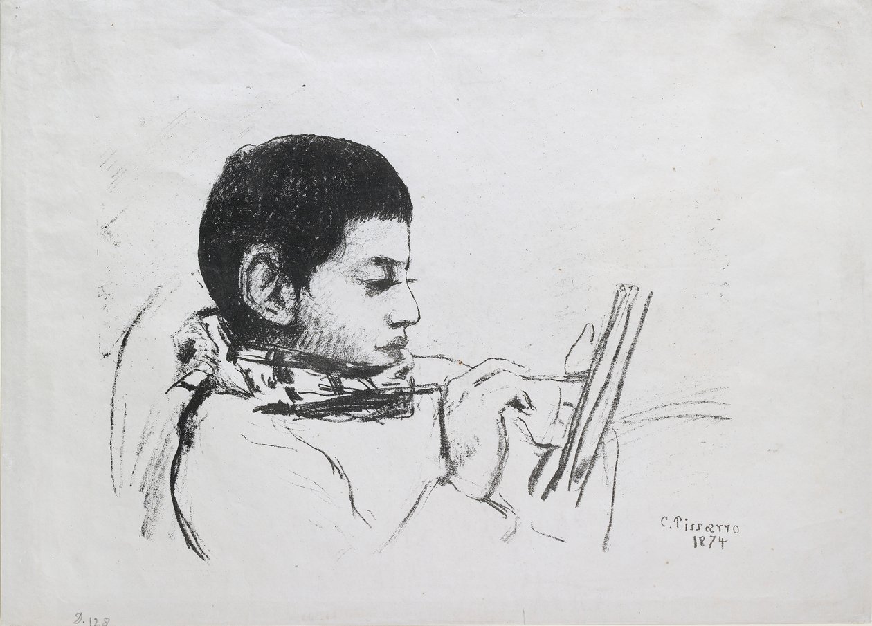 Portrét Luciena Pissarra, 1874 od Camille Pissarro
