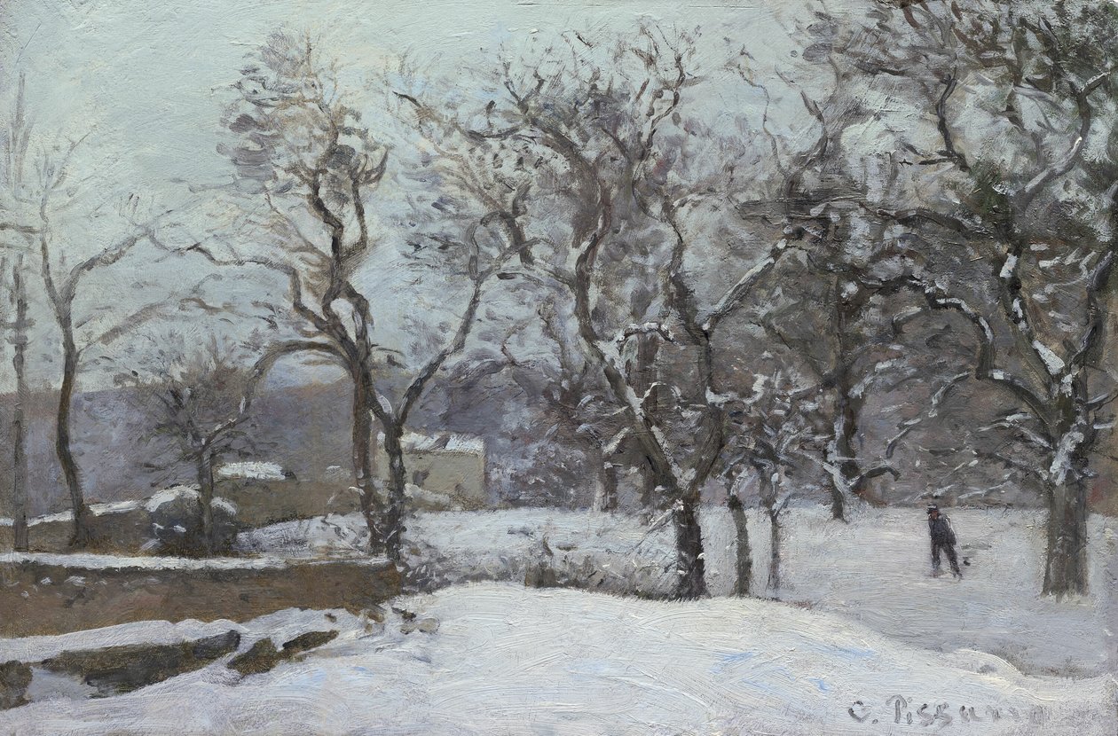 Sníh v Louveciennes od Camille Pissarro