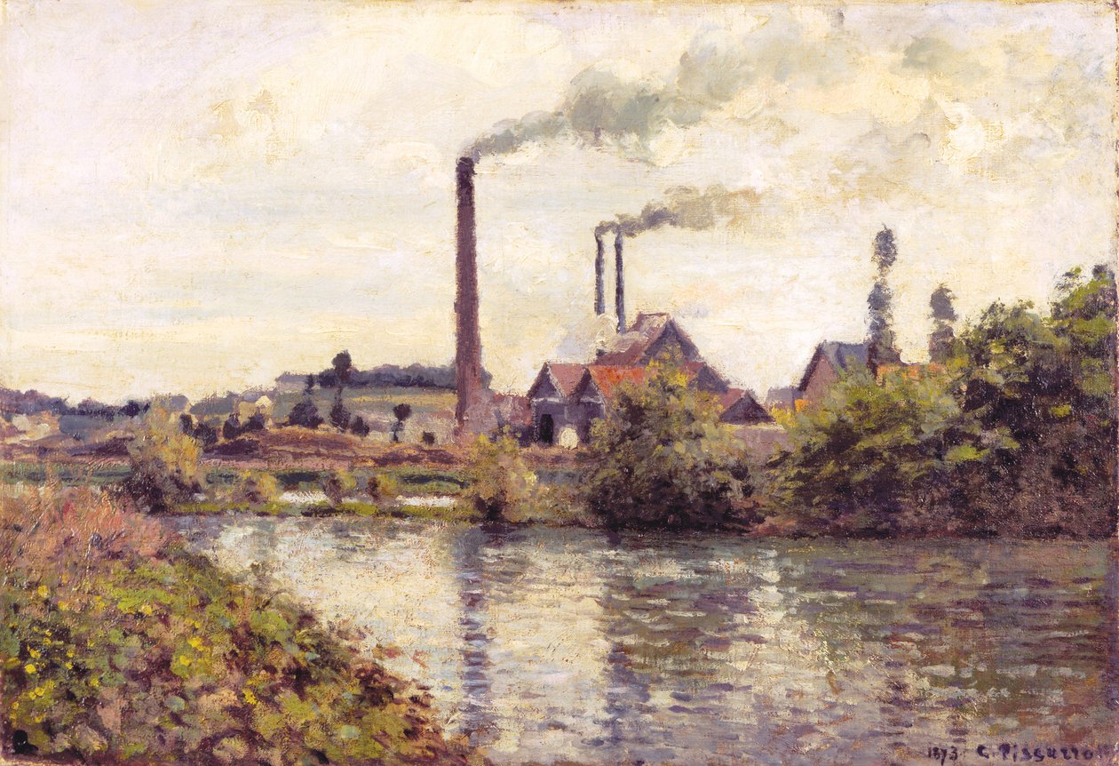 Továrna v Pontoise od Camille Pissarro