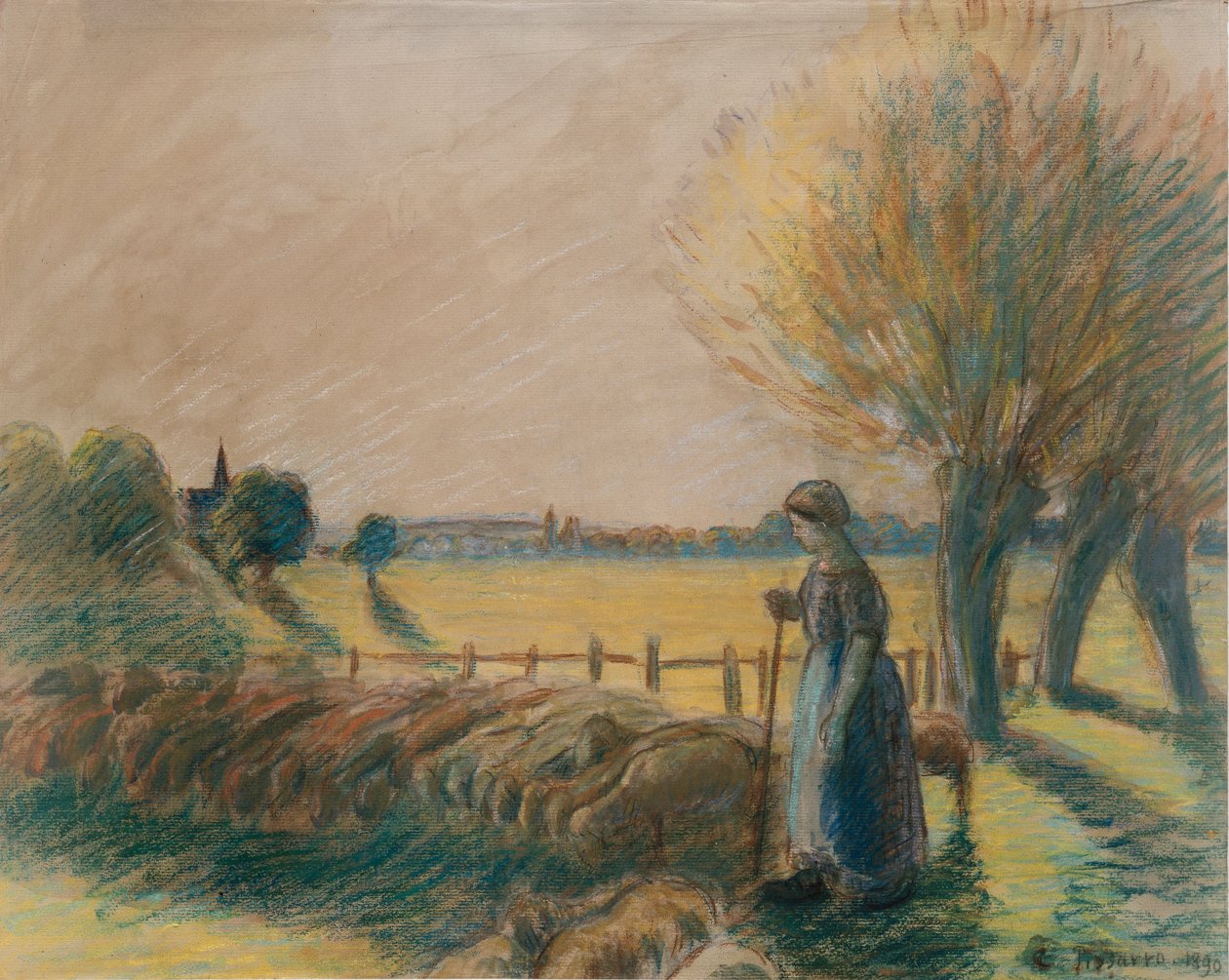 Pastýřka z Eragny, c1890 od Camille Pissarro