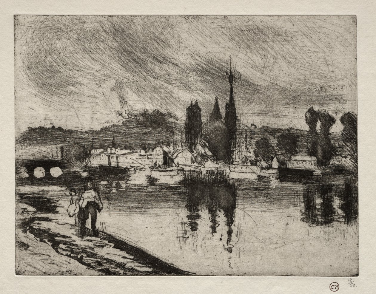 Pohled na Rouen od Camille Pissarro