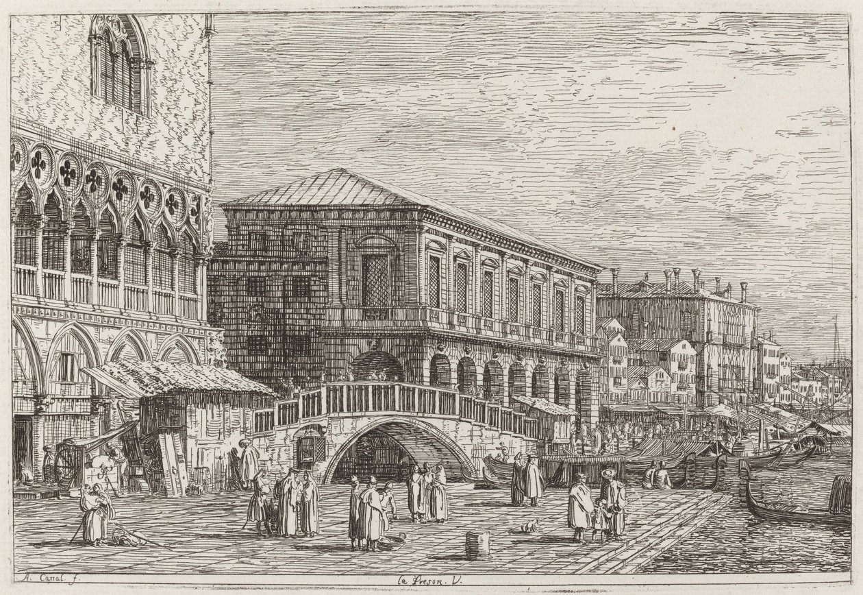 Le Preson. V. [vlevo dole], c. 17351746. od Canaletto