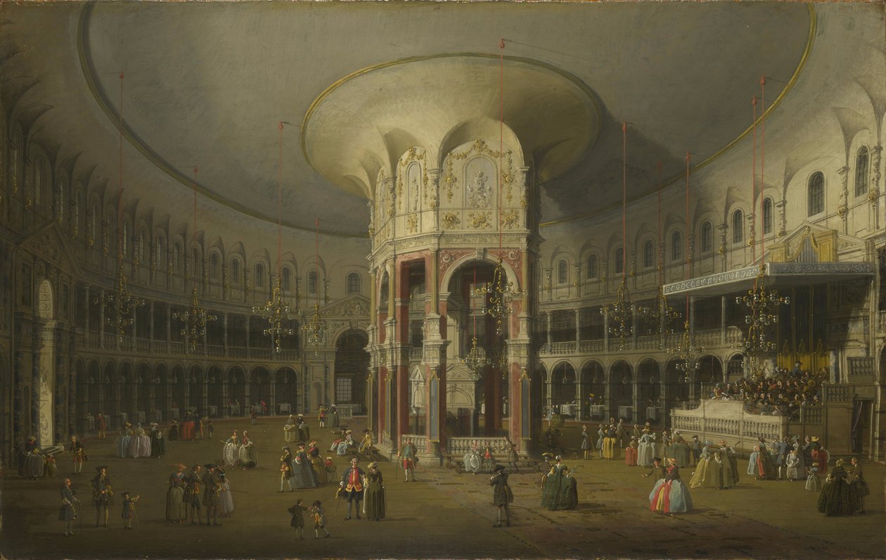Londýn: Interiér rotundy v Ranelagh od Canaletto