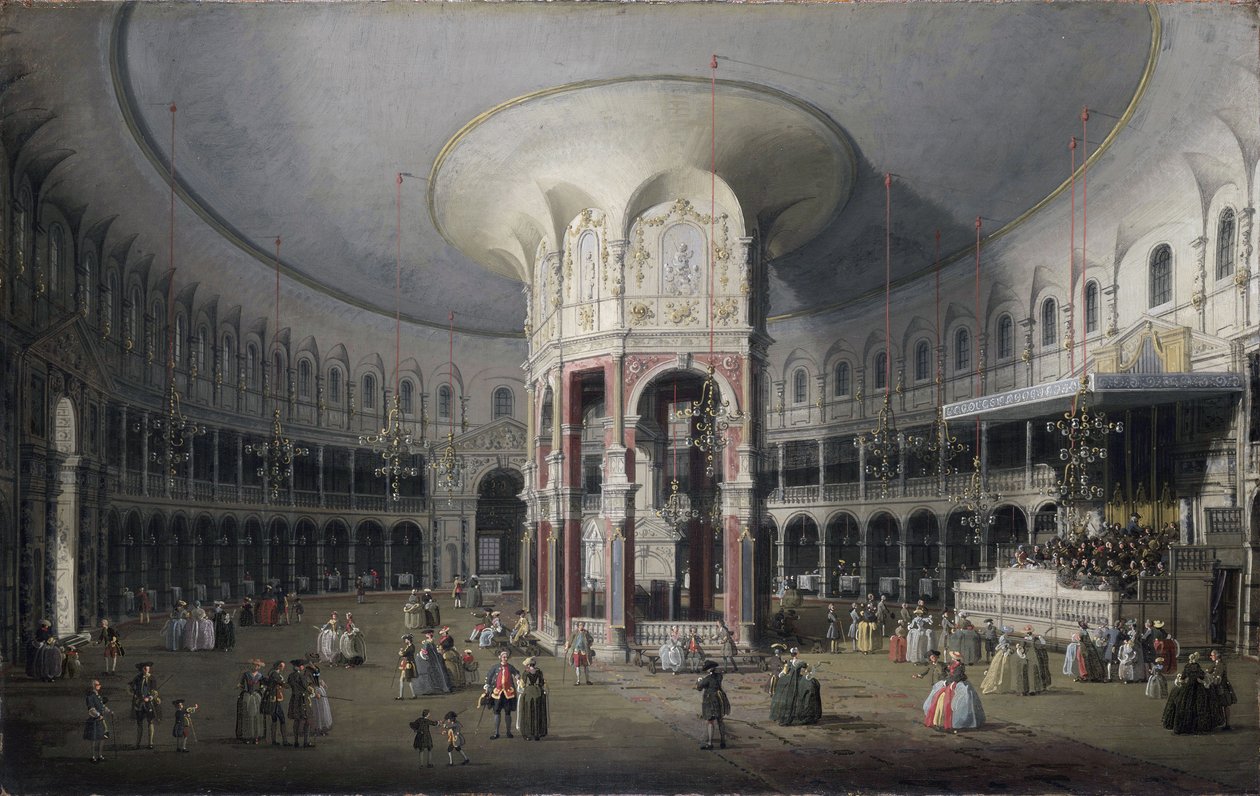 Londýn: Interiér rotundy v Ranelagh od Canaletto