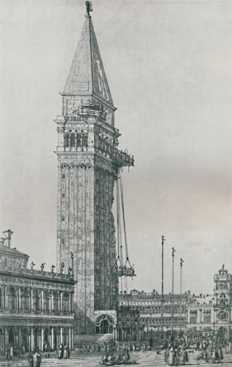 Oprava Campanile, 1746-1756, 1925. od Giovanni Antonio Canal