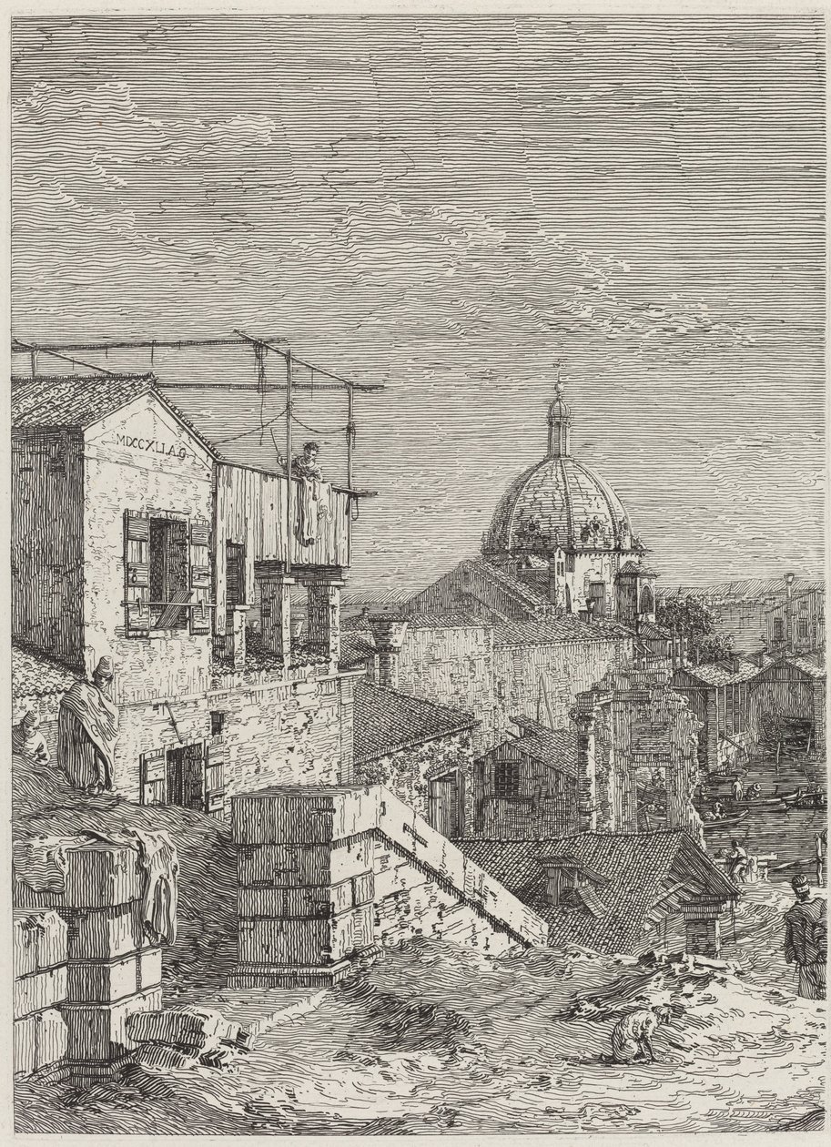 Dům s nápisem [vlevo] od Canaletto