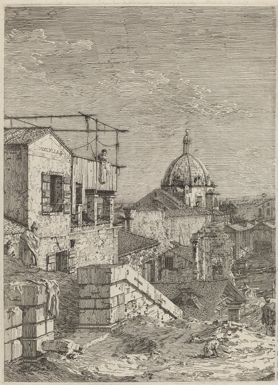 Dům s nápisem [vlevo] od Canaletto