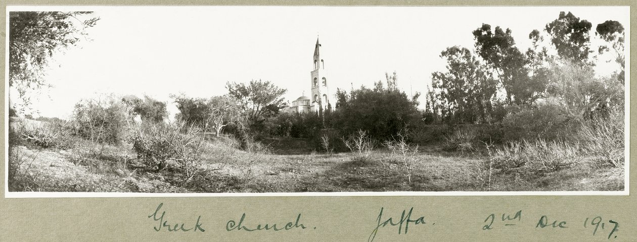 Řecký kostel, Jaffa, 2. prosince 1917 od Capt. Arthur Rhodes