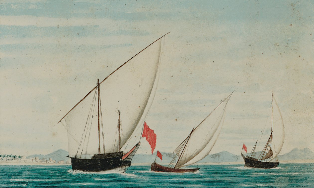Pohled na Dhows mimo Ajman od Captain William Igglesden
