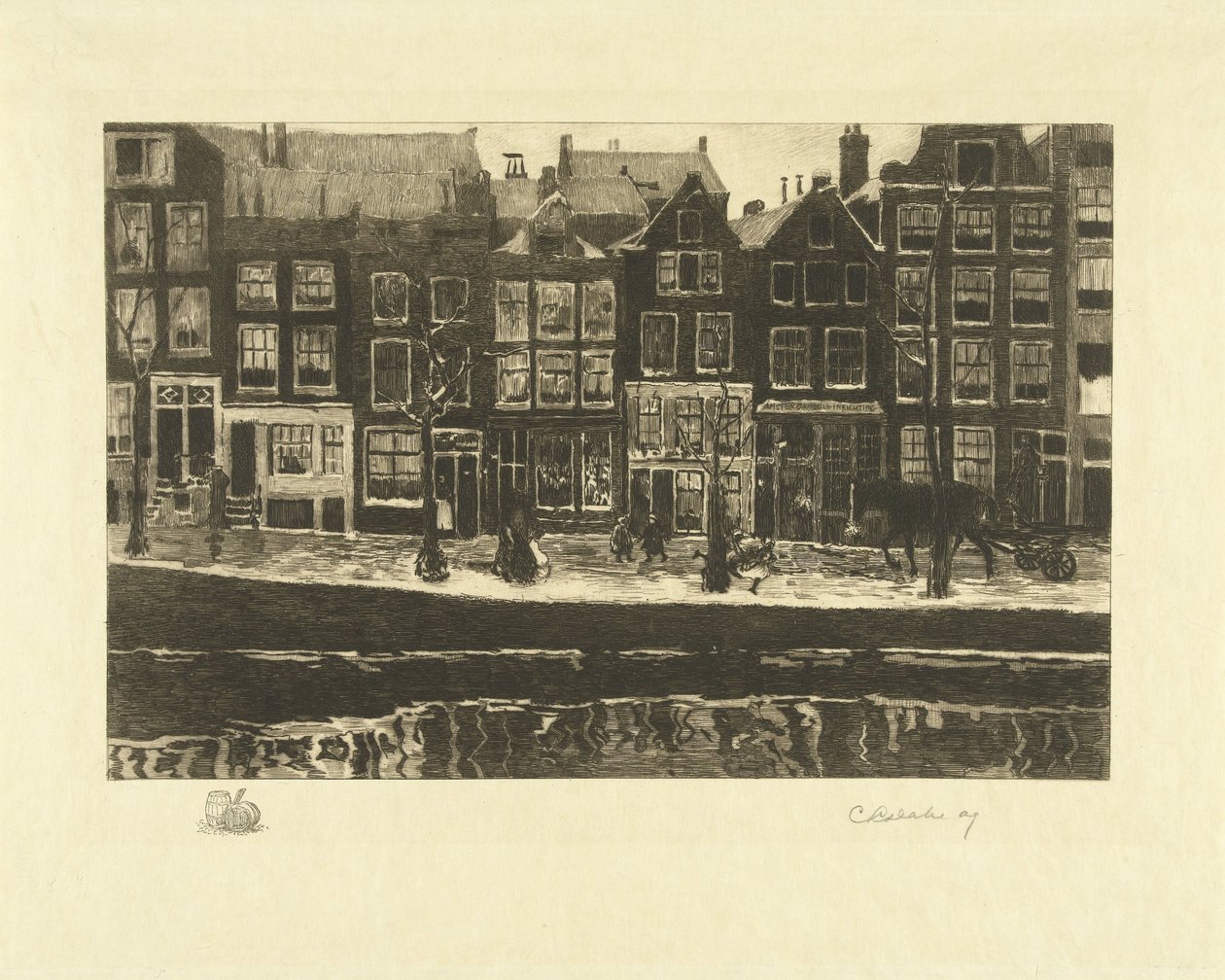 Lauriergracht od Carel Lodewijk Dake (signed by artist)