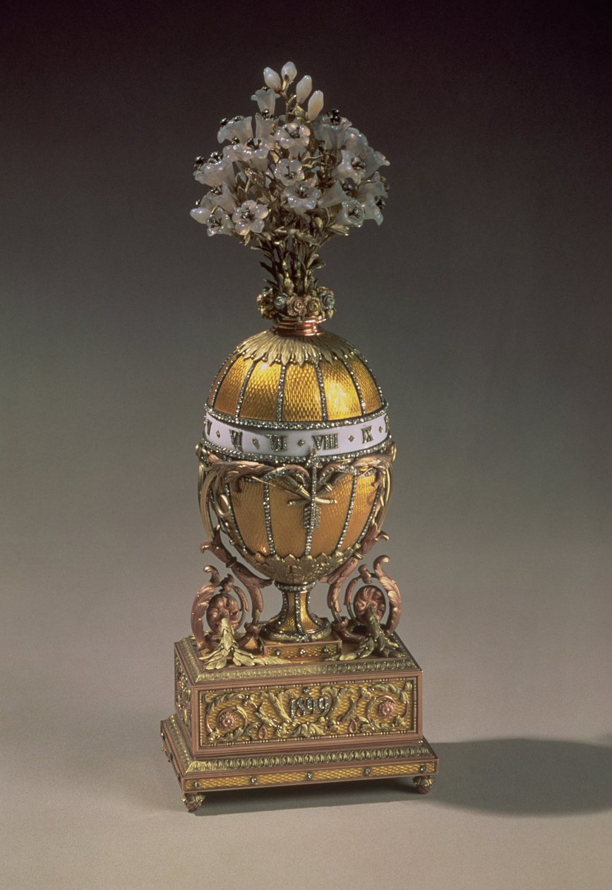 Velikonoční vajíčko ve formě vázy s květinami, 1899 (kov a smalt) od Carl Fabergé