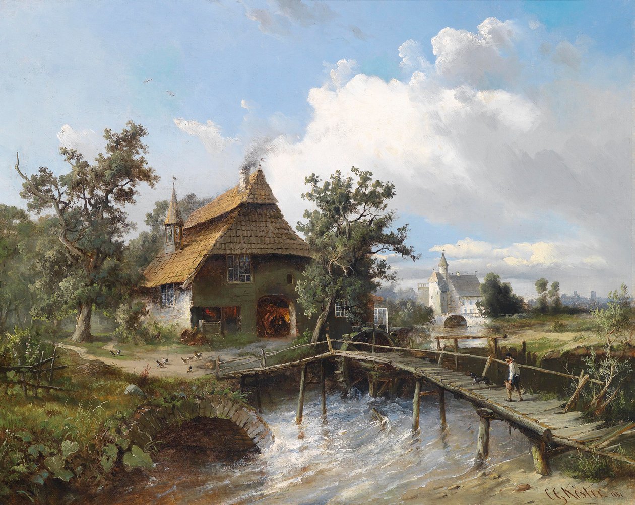Kovář u potoka od Carl Georg Köster