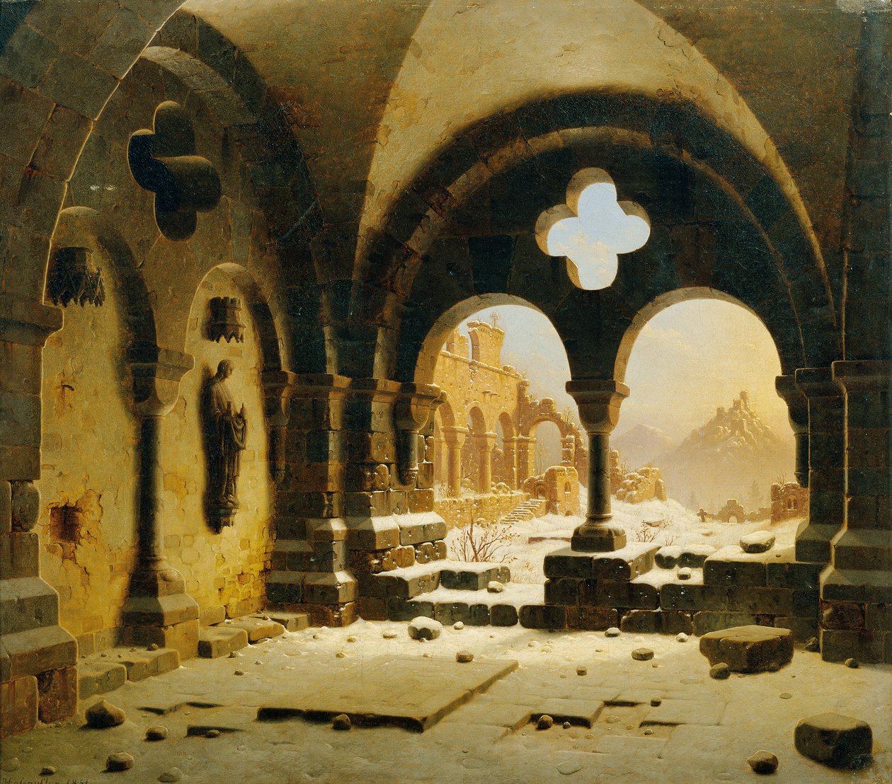 Klosterruine im Winter od Carl Georg Adolph Hasenpflug