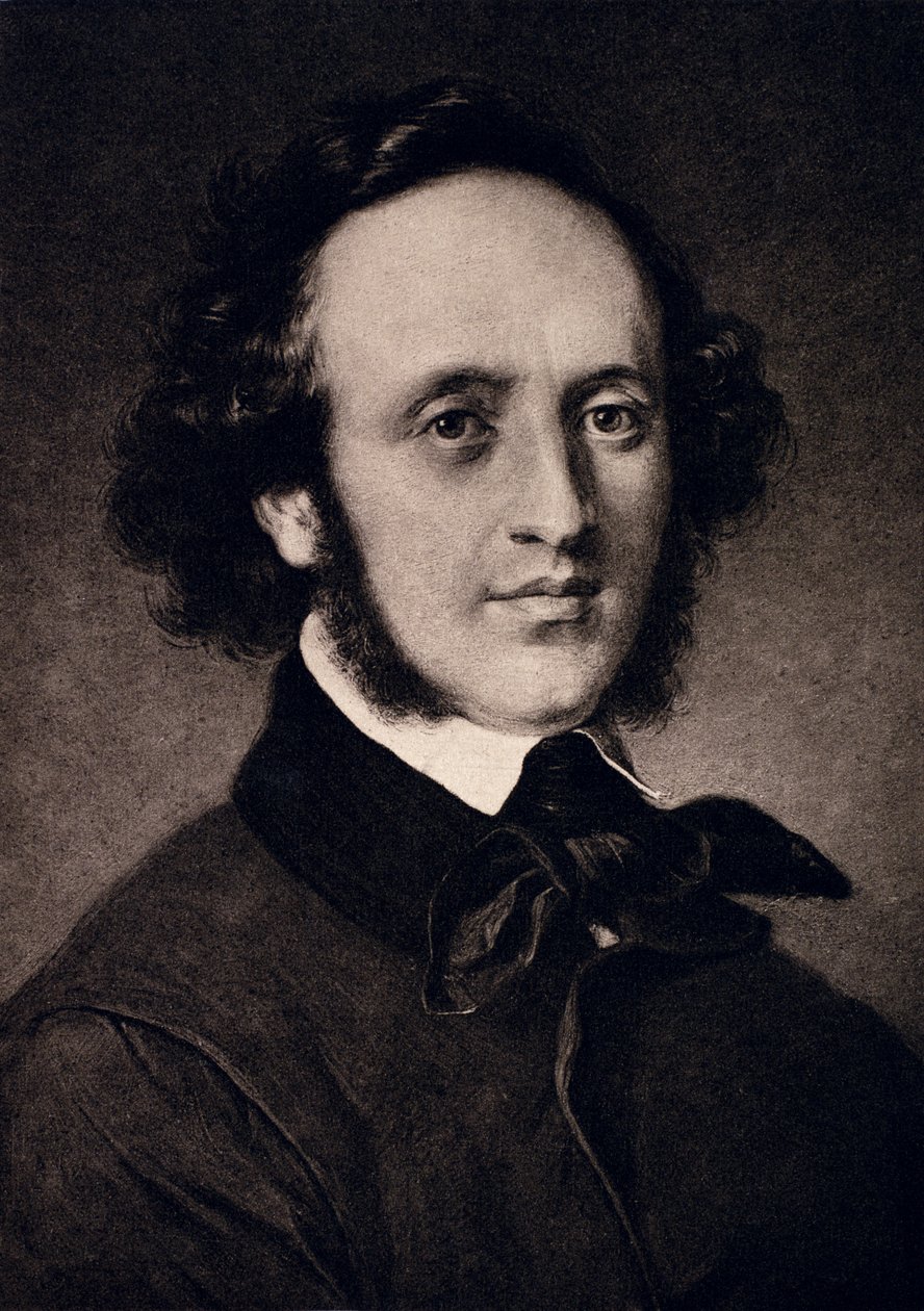 Portrét Felixe Mendelssohna (1809-47) ryl F. Bruckmann od Carl Jaeger