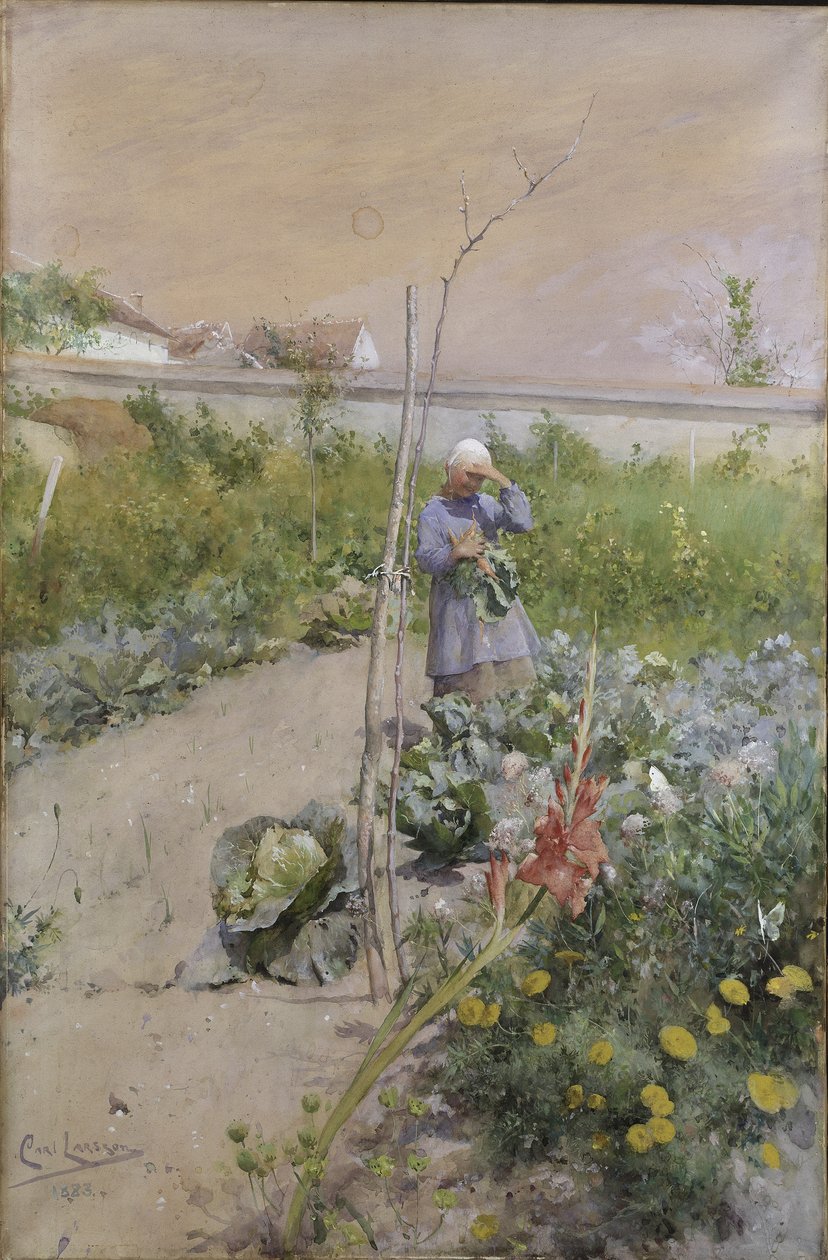 V kuchyňské zahradě, 1883 od Carl Larsson