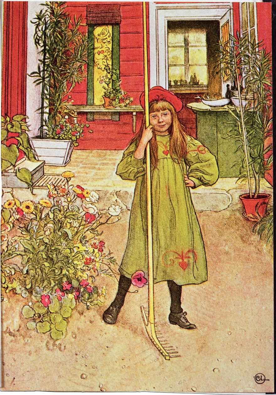 Hrabání od Carl Larsson