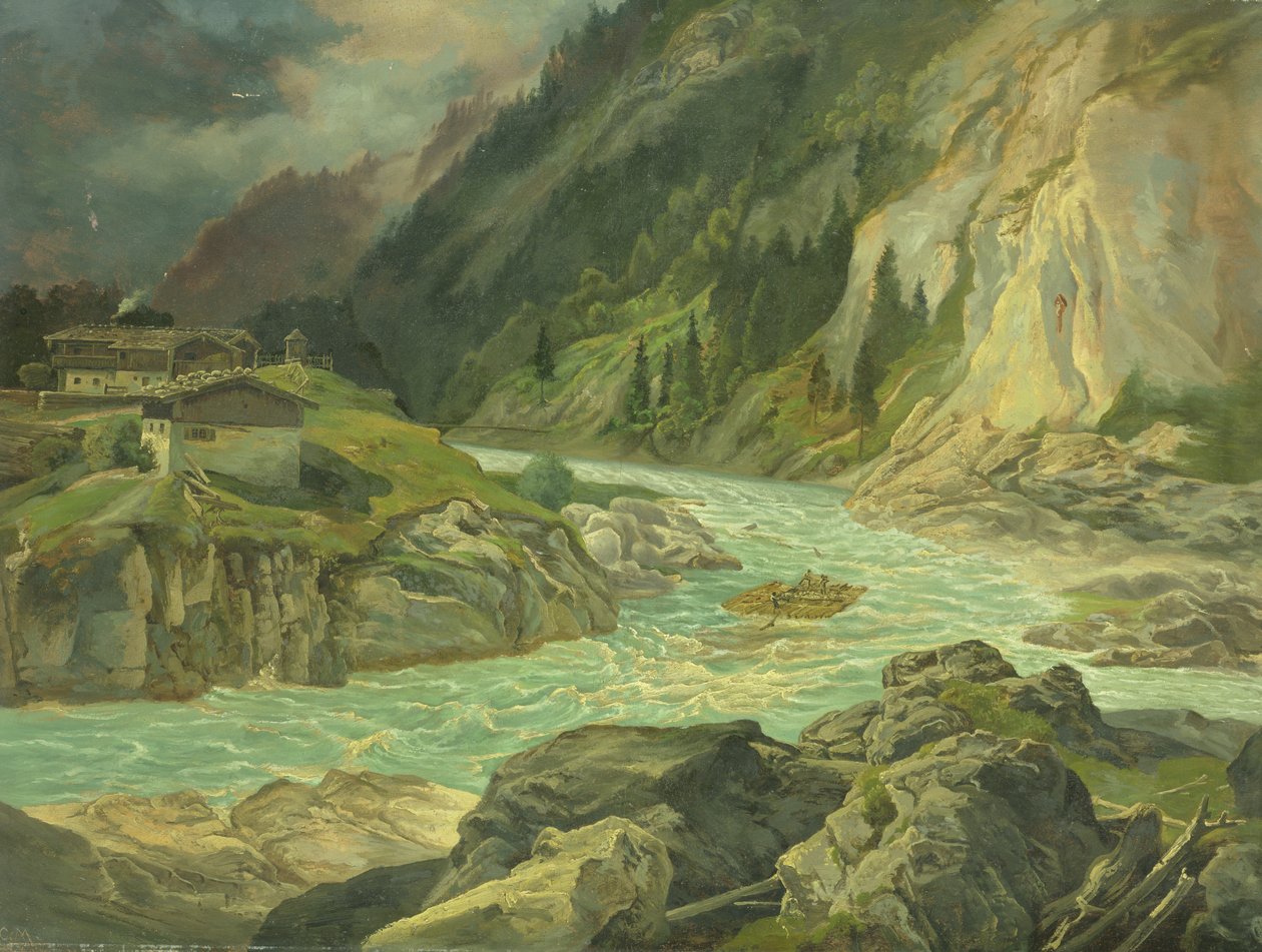 Peřeje na řece Isar, 1830 od Carl Morgenstern