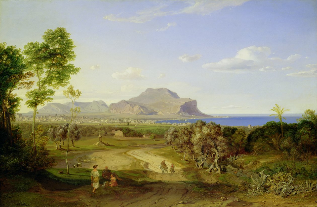 Pohled na Palermo, 1828 od Carl Rottmann