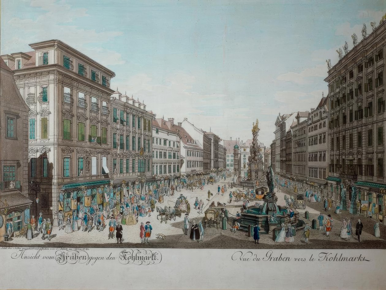Pohled z Graben směrem na Kohlmarkt od Carl Schütz