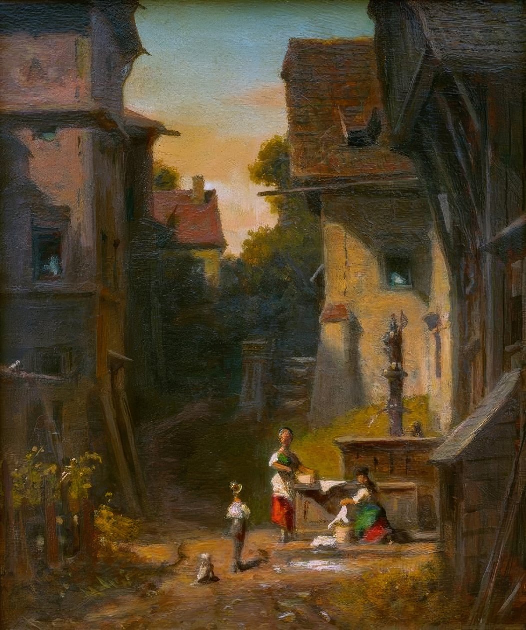 U městské kašny od Carl Spitzweg