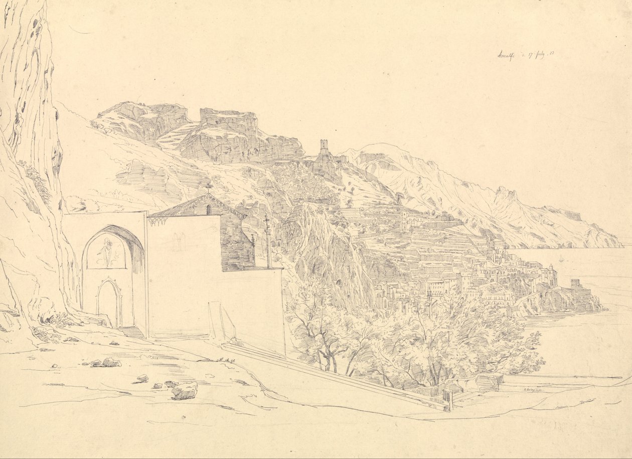 Pohled na Amalfi od Carl Ernst Ludwig Wagner