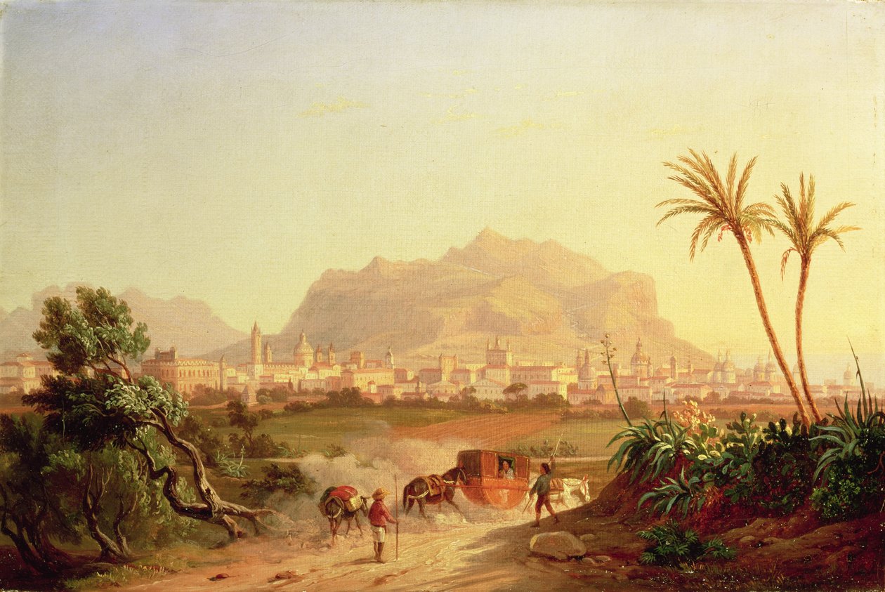 Pohled na Palermo, kolem roku 1831 od Carl Wilhelm Goetzloff