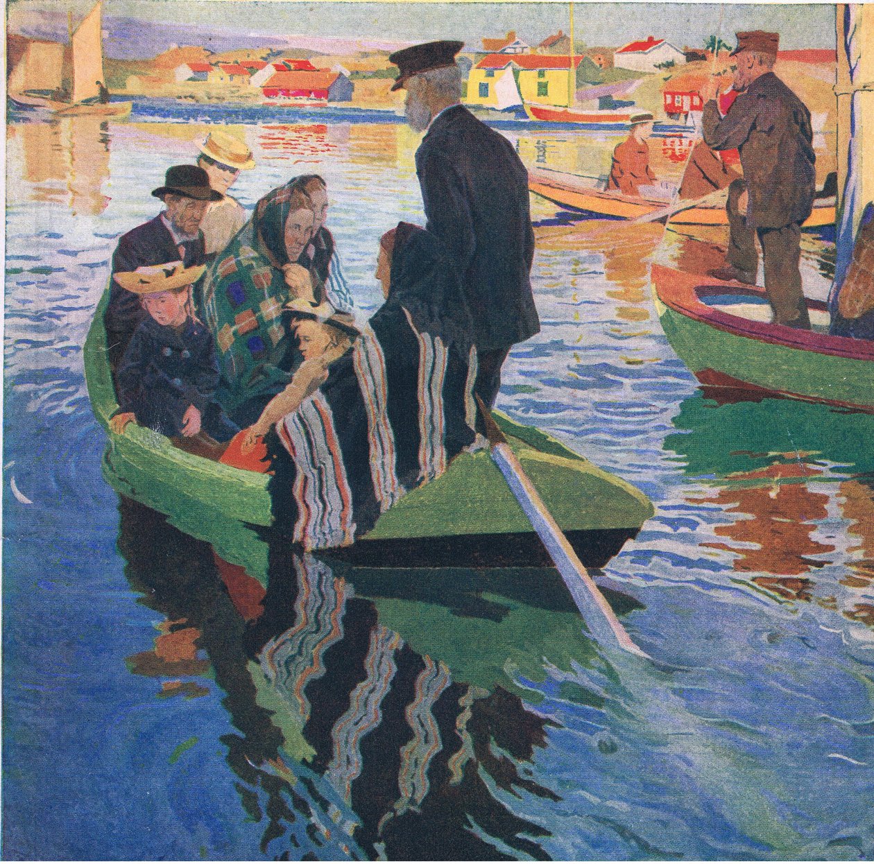 Návštěvníci kostela na člunech od Carl Wilhelm Wilhelmson