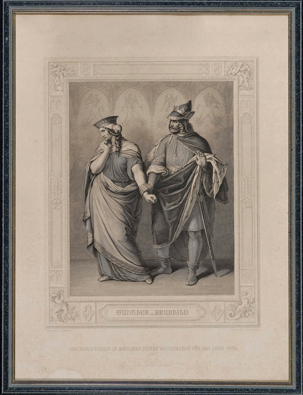 Nibelungové. Gunther a Brunhild, 1860. od Carl Arnold Gonzenbach