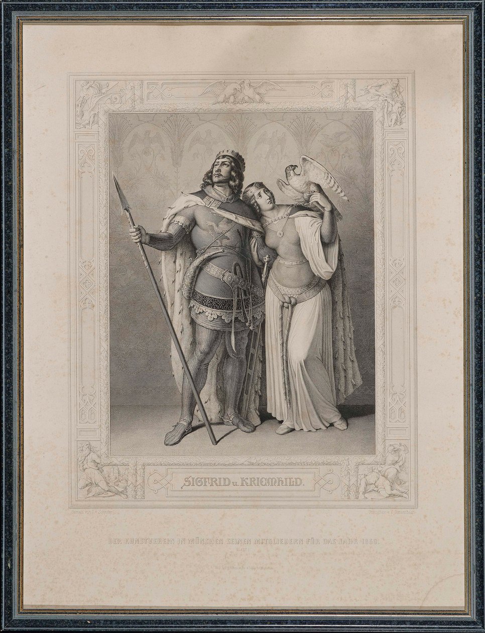 Nibelungové. Siegfried a Kriemhild, 1860. od Carl Arnold Gonzenbach