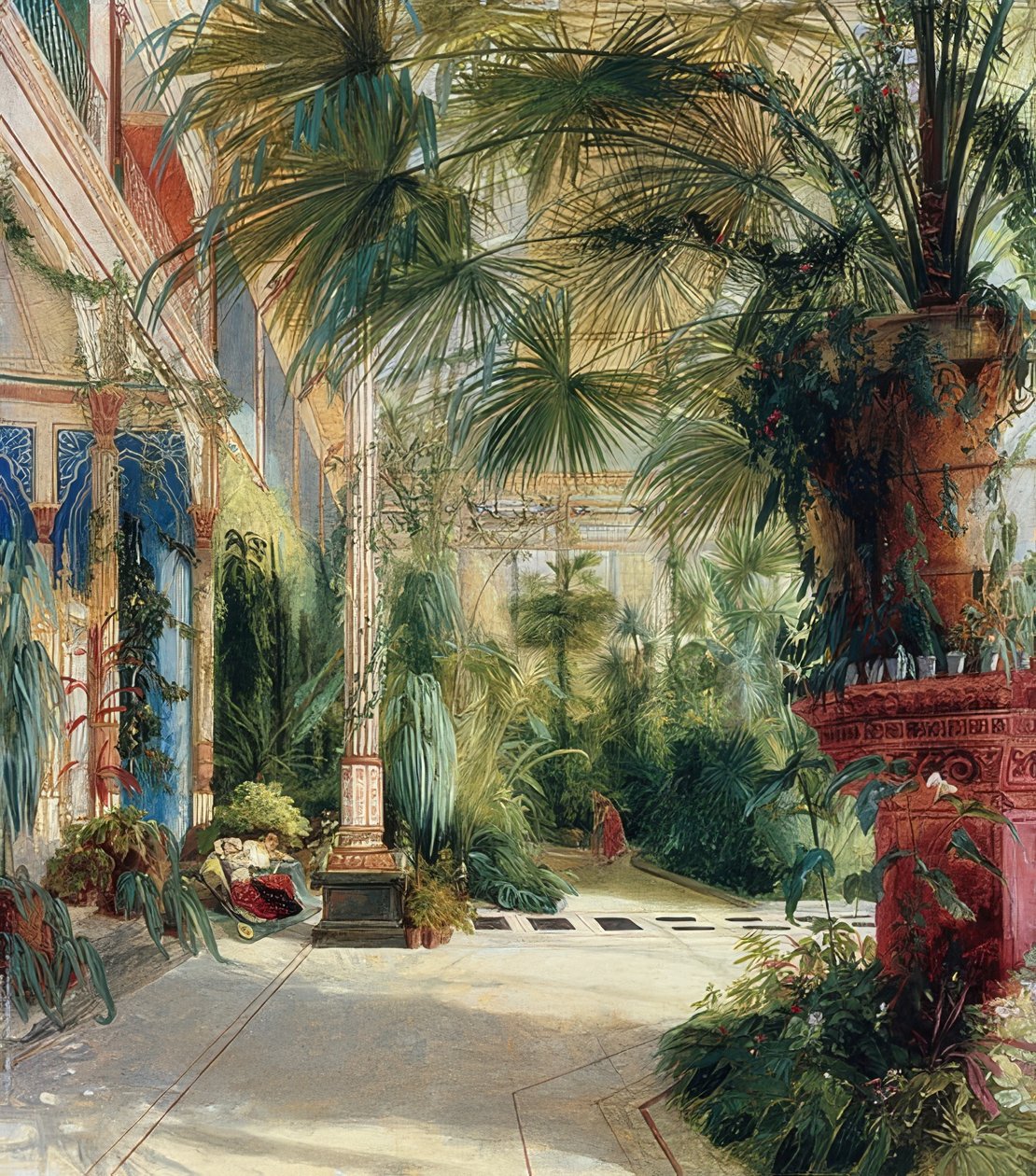Interiér palmového domu. 1832 od Carl Blechen