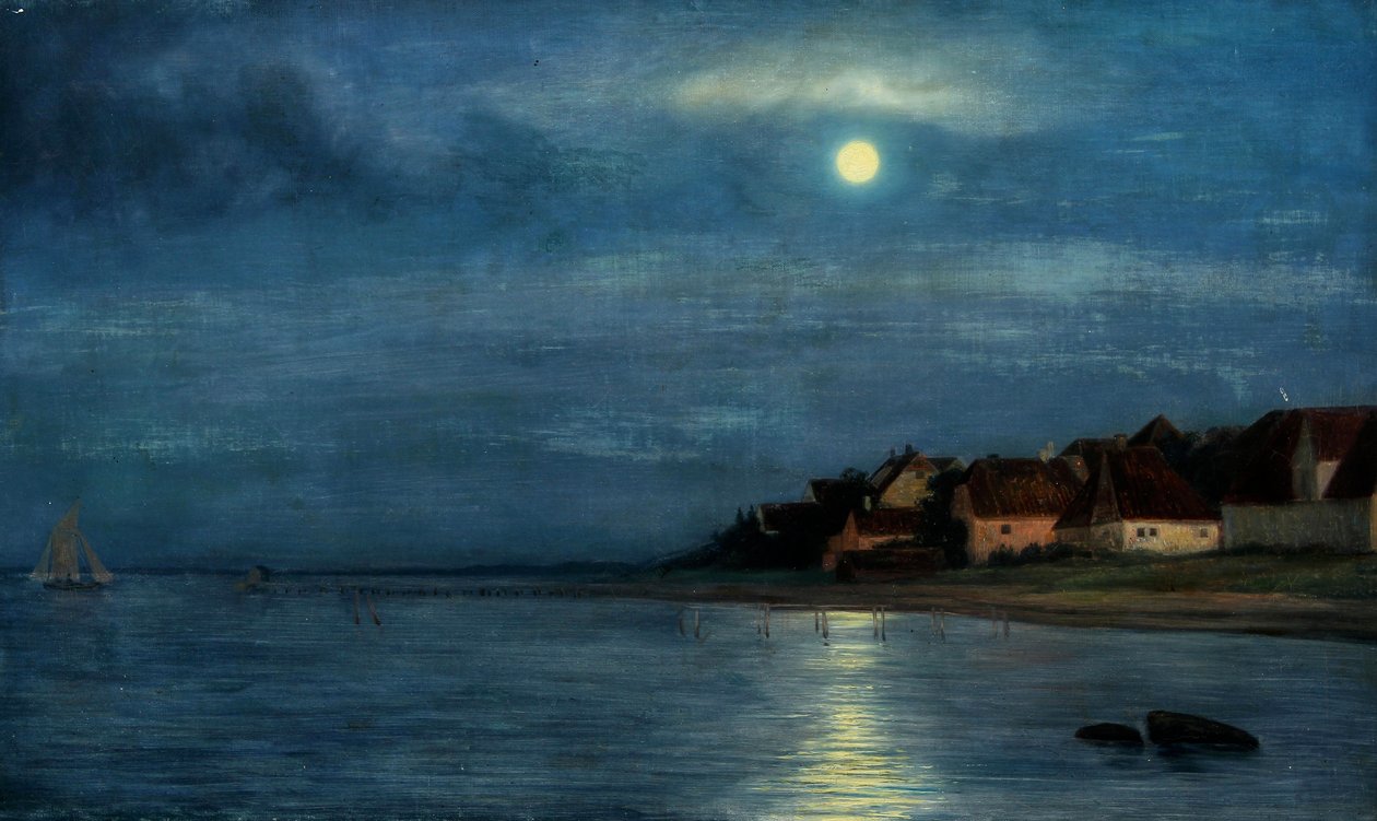 Dánština: Měsíční svit. Hellebæk Moonlight. Hellebæk od Carl Bloch