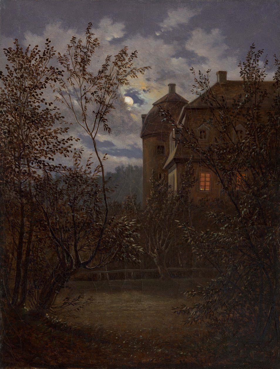 Zámek Milkel v měsíčním světle, ca. 1833-35. od Carl Gustav Carus