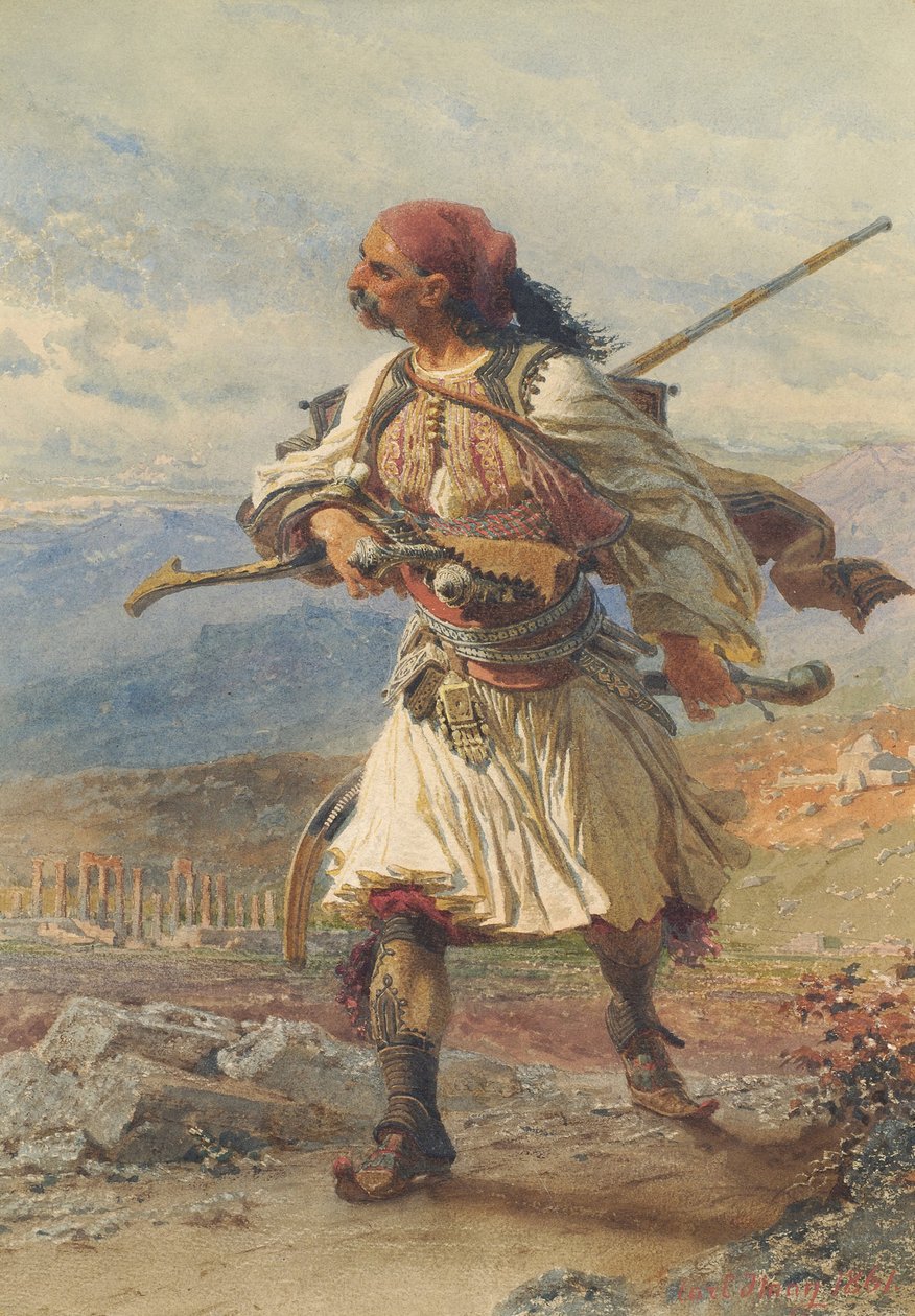 Řecký válečník, 1861 od Carl Haag