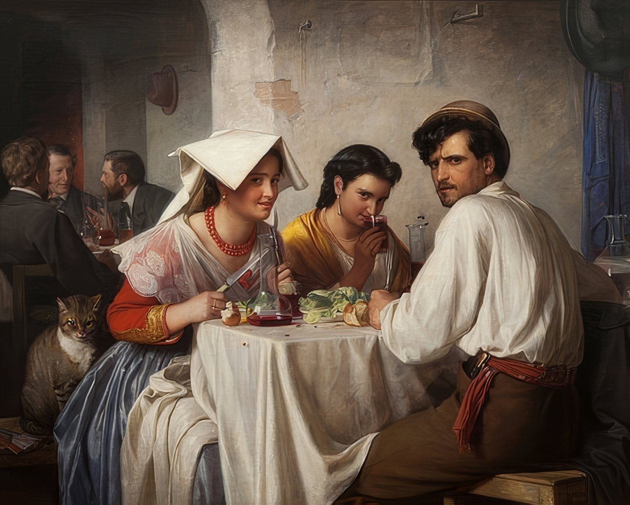 V římské osterii. 1866 od Carl Heinrich Bloch