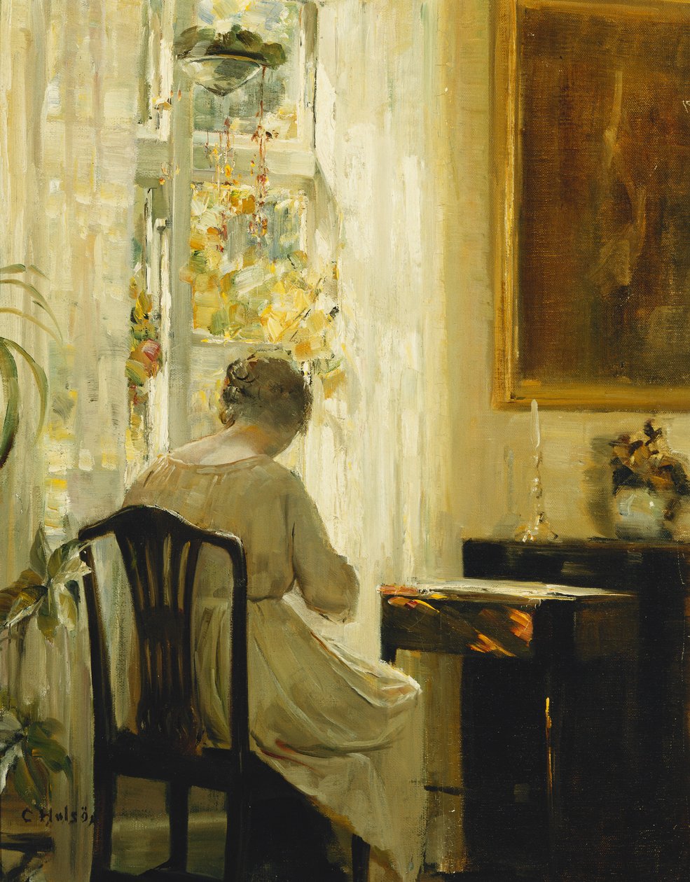 Žena v interiéru od Carl Holsoe