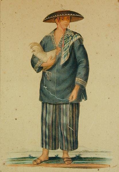 Indián z Manily (ručně kolorované litho) od Carl Johann Karuth